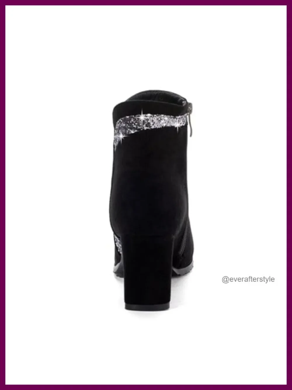 Faux Suede Chunky Heel Ankle Booties Side Zipper Block Heel Dress Boots